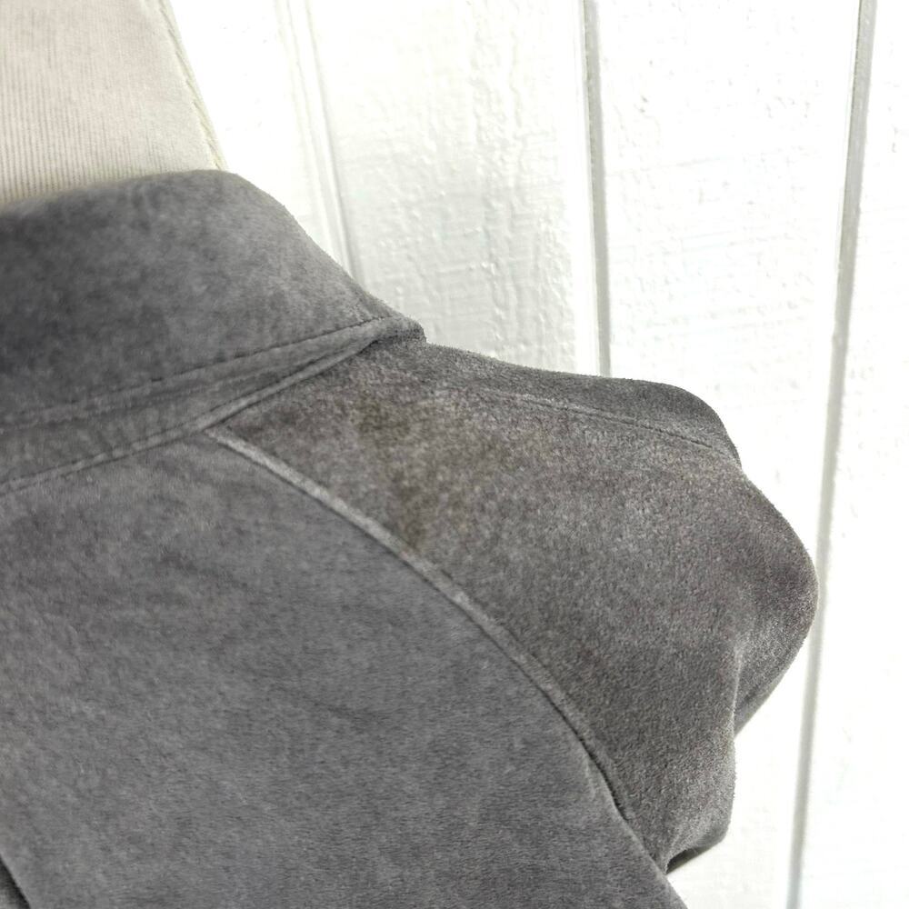 Hunt Club Suede Leather Shirt Jacket Gray Button Front Overshirt XL Womens - Picture 7 of 9
